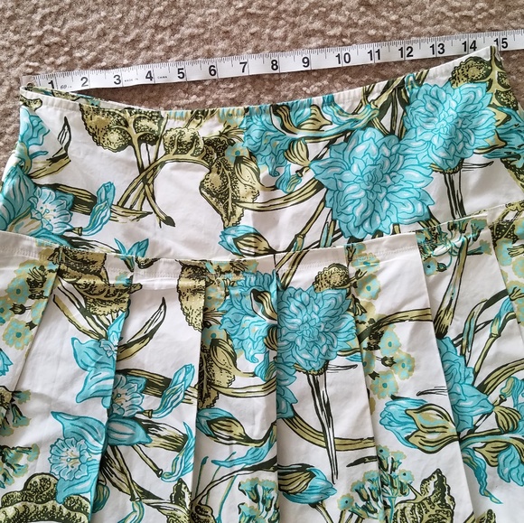 LOFT pleated printed floral skirt sz 8 - Picture 6 of 7